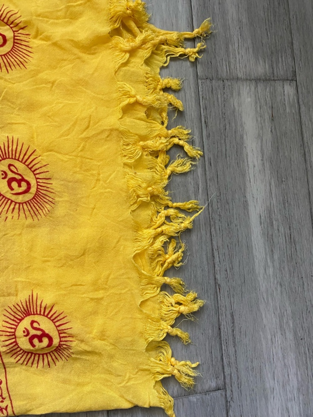 Large Om Scarf Wrap Yoga Soft Cotton Mix Handy Printed Boho Yellow - Picture 3 of 6